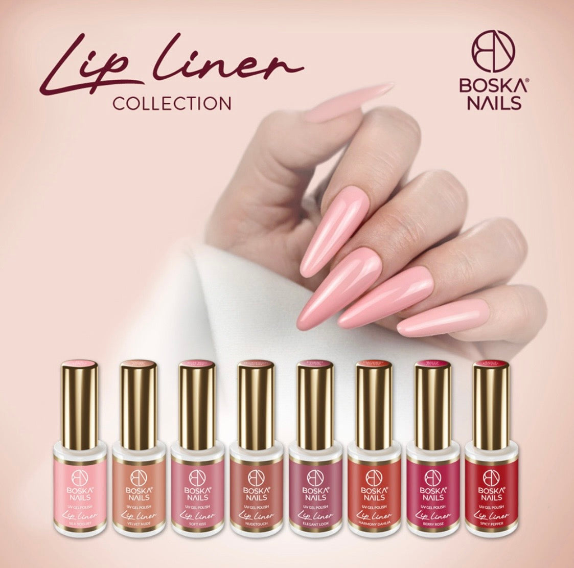 ESMALTES DE UÑAS DEL COLOR DE TU LABIAL FAVORITO – ¡COLECCIÓN DE LIP LINER DE BOSKA NAILS!