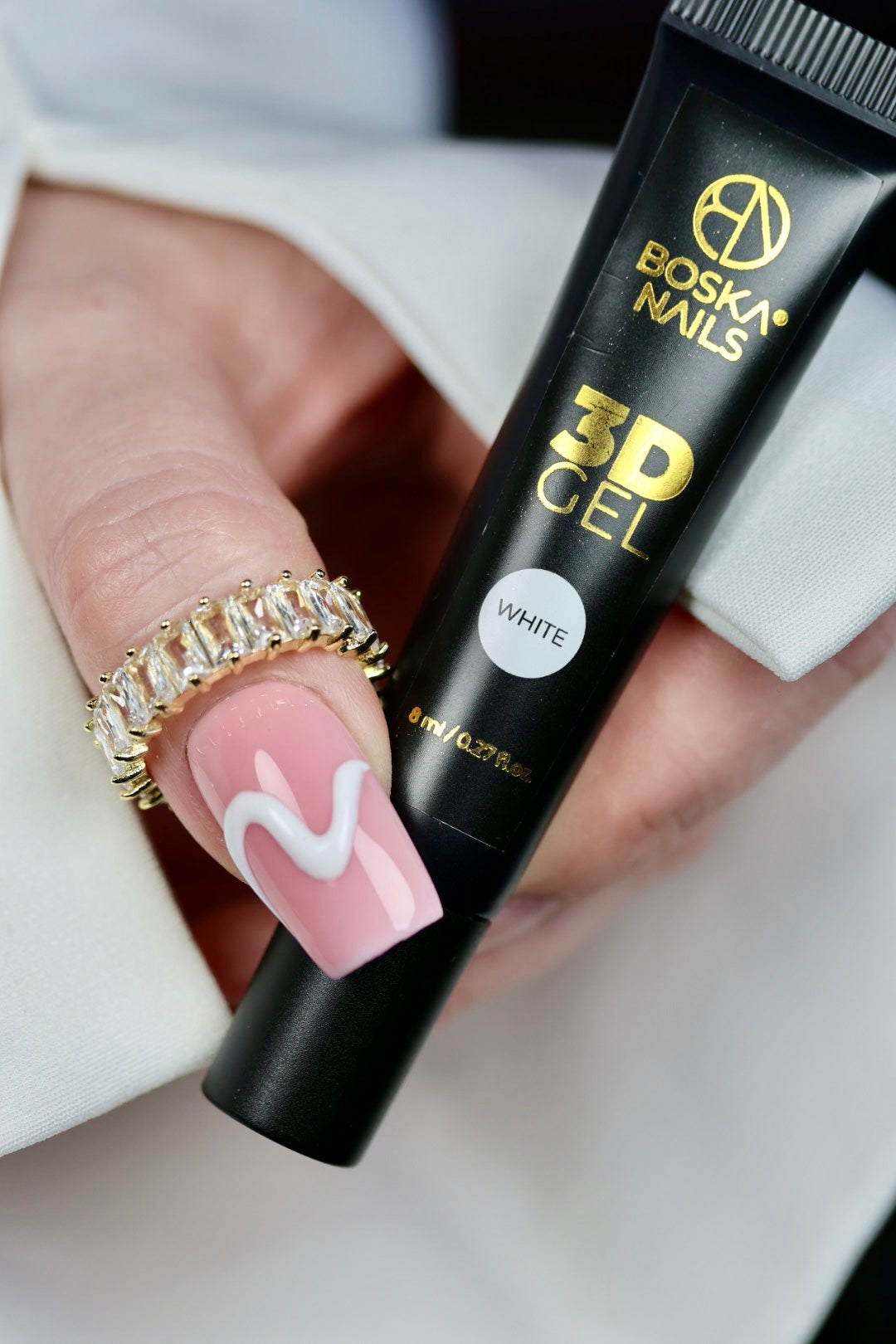 Gel 3D Branco Nail Art Boska Nails 8 ml