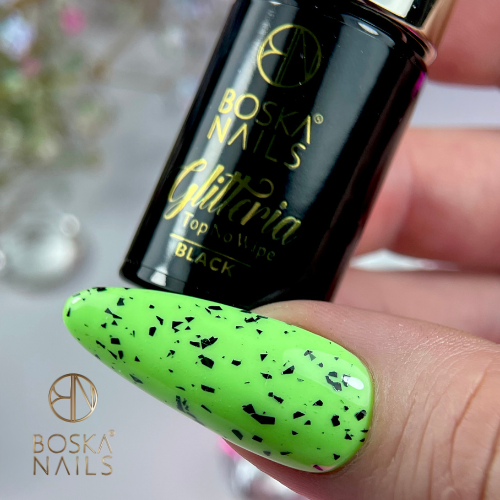 Top Coat Glitteria Preto Sem Passar - 6ml